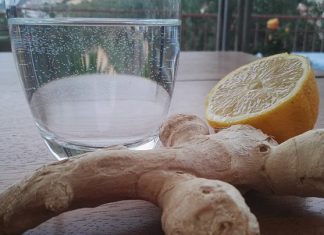acqua, zenzero e limone