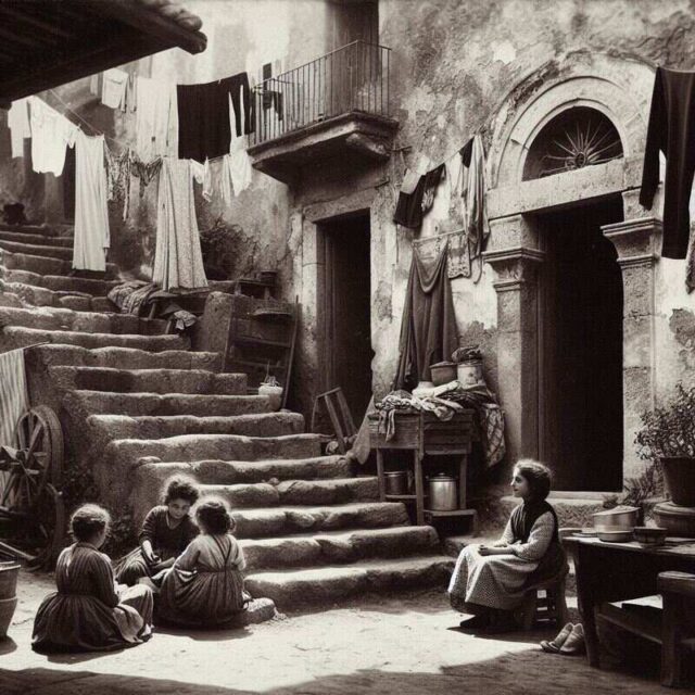 Palermo nel Settecento - Cortile a Palermo