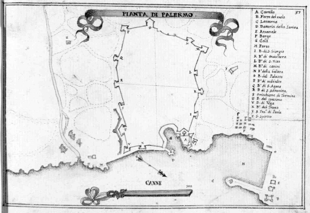 Mappa delle mura di Palermo -  Merelli